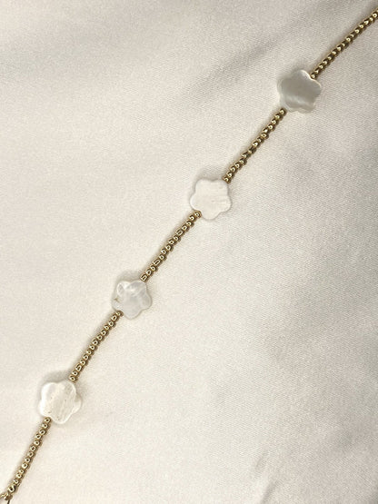 TREFLE｜Bracelet acier inoxydable et perles